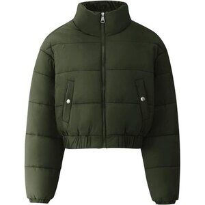 Women's Cropped Quilted Puffer Jacket Coat